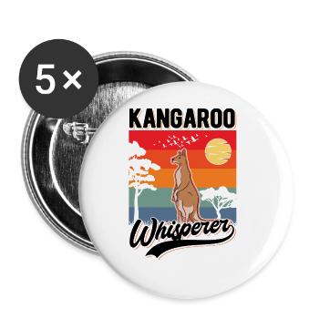 Kangaroo Whisperer Australia Kangaroo - Buttons large 2.2''/56 mm (5-pack) - white - Front