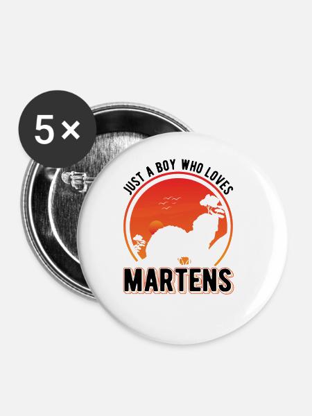 Marder Junge Nerz Dachs Baummarder - Buttons groß 56 mm (5er Pack) - Weiß