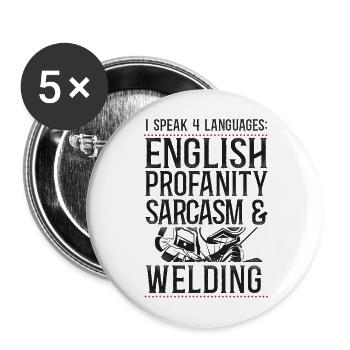 Welder Welding Vintage I Speak 4 - Buttons large 2.2''/56 mm (5-pack) - white - Front