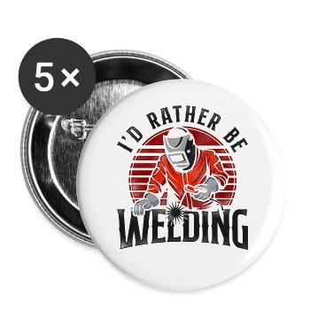 Soudage Soudeur Vintage Retro I’d - Lot de 5 grands badges (56 mm) - blanc - Devant