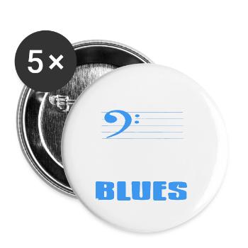 Good Bass Players Stay Out TREBLE To Play Blues - Buttons groß 56 mm (5er Pack) - Weiß - Vorne