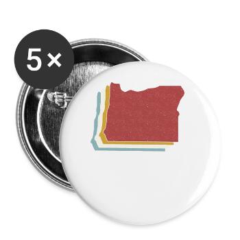 USA State - Vintage Map Oregon - Buttons groß 56 mm (5er Pack) - Weiß - Vorne