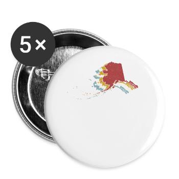USA State - Vintage Map Alaska - Buttons large 2.2''/56 mm (5-pack) - white - Front