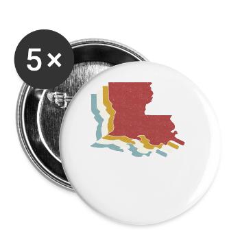 USA State - Vintage Map Louisiana - Buttons groß 56 mm (5er Pack) - Weiß - Vorne