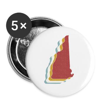 USA State - Vintage Map New Hampshire - Buttons large 2.2''/56 mm (5-pack) - white - Front