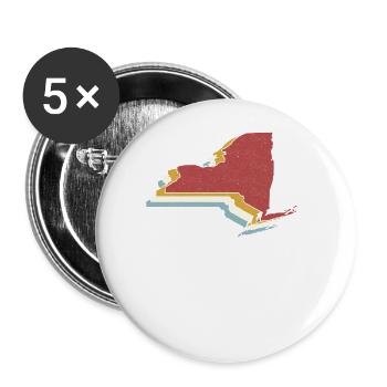 USA State - Vintage Map New York - Buttons large 2.2''/56 mm (5-pack) - white - Front