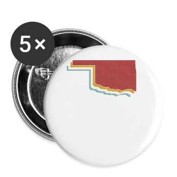 USA State - Vintage Map Oklahoma - Buttons large 2.2''/56 mm (5-pack) - white - Front