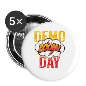 Boom Demo Day Team Mitglied in Farbe - Buttons groß 56 mm (5er Pack) - Weiß - Vorne