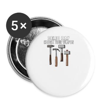 Wähle die richtige Waffe aus für deinen nächsten - Buttons groß 56 mm (5er Pack) - Weiß - Vorne
