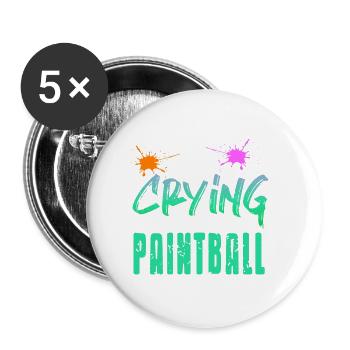 Il n’y a pas de pleurs dans le paintball rétro funny baller - Lot de 5 grands badges (56 mm) - blanc - Devant
