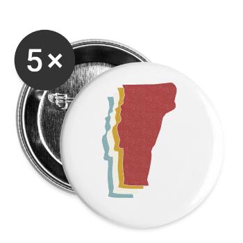 USA State - Vintage Map Vermont - Buttons large 2.2''/56 mm (5-pack) - white - Front