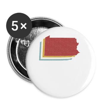 USA State - Vintage Map Pennsylvania - Buttons large 2.2''/56 mm (5-pack) - white - Front