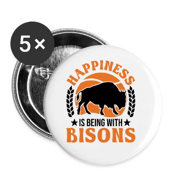 Buffalo Lucky Bison Water Buffalo - Buttons large 2.2''/56 mm (5-pack) - white - Front