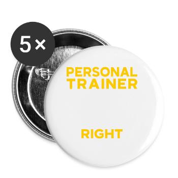 Fitness Workout Motivation Personal Trainer - Buttons large 2.2''/56 mm (5-pack) - white - Front