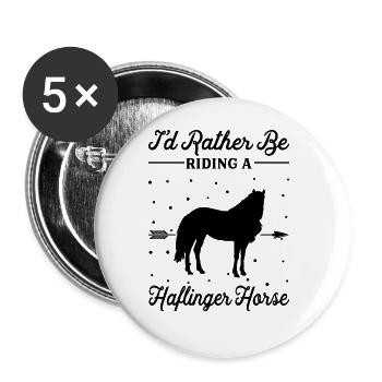 Riding On A Haflinger Horse - Buttons large 2.2''/56 mm (5-pack) - white - Front