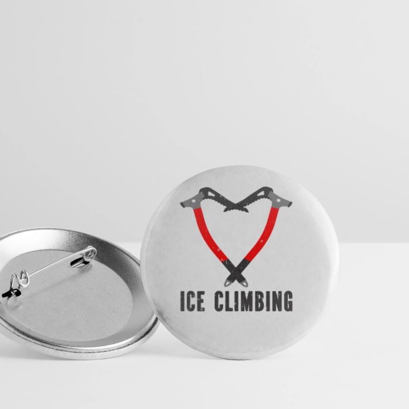Ich Liebe Eisklettern Eiskletterer Eispickel Buttons groß 56 mm (5er Pack)