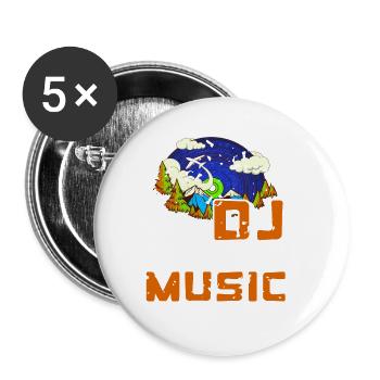 Je suis un DJ & Fly avec ma musique Cool Retro DJ - Lot de 5 grands badges (56 mm) - blanc - Devant