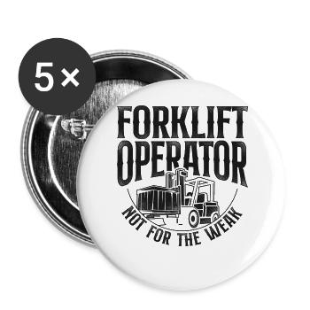 Certified Forklift Truck Operator - Buttons large 2.2''/56 mm (5-pack) - white - Front
