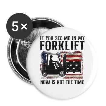 Certified Forklift Truck Operator - Buttons groß 56 mm (5er Pack) - Weiß - Vorne