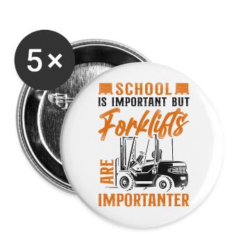Certified Forklift Truck Operator - Buttons groß 56 mm (5er Pack) - Weiß - Vorne
