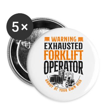 Certified Forklift Truck Operator - Buttons large 2.2''/56 mm (5-pack) - white - Front