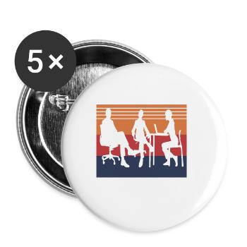 Hate Boring Office Retro Drôle T-Shirt Cadeau - Lot de 5 grands badges (56 mm) - blanc - Devant