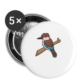 Kawaii Kookaburra - Buttons large 2.2''/56 mm (5-pack) - white - Front