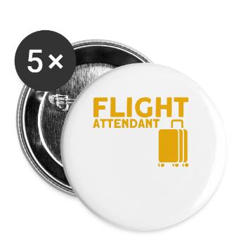 Flight Attendant Stewardess Cabin Crew - Buttons large 2.2''/56 mm (5-pack) - white - Front