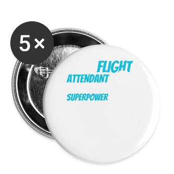 Flight Attendant Stewardess Cabin Crew - Buttons large 2.2''/56 mm (5-pack) - white - Front