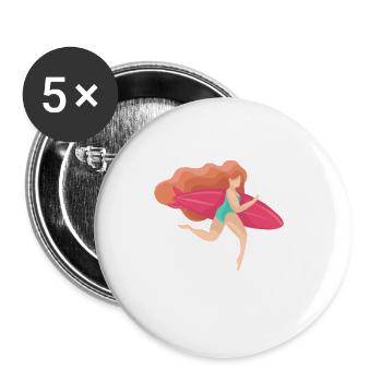 Water Sports Surfing Surfboard Sport - Buttons large 2.2''/56 mm (5-pack) - white - Front