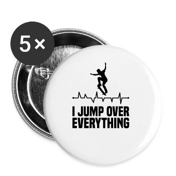Skateboard Skateboarding Skater Skate Park - Buttons large 2.2''/56 mm (5-pack) - white - Front