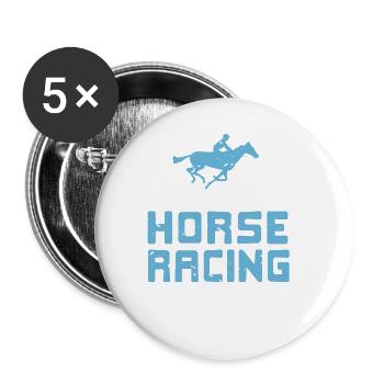 Cool Retro If It Involves Horse Racing Count Me In - Buttons large 2.2''/56 mm (5-pack) - white - Front