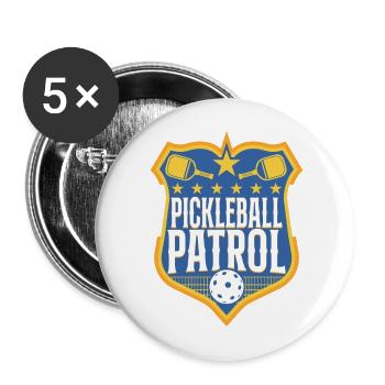 Pickleball Badge Pickleball Patrol - Buttons large 2.2''/56 mm (5-pack) - white - Front