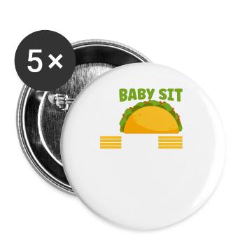 Babysitter Gift Babysitting Best Babysitter - Buttons large 2.2''/56 mm (5-pack) - white - Front