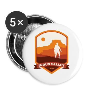 Indus Valley Trek – Inde - Lot de 5 grands badges (56 mm) - blanc - Devant