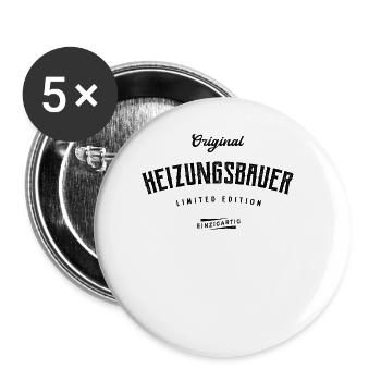 Heizungsbauer Limited Edition Lustiges Heizungsbau - Buttons groß 56 mm (5er Pack) - Weiß - Vorne