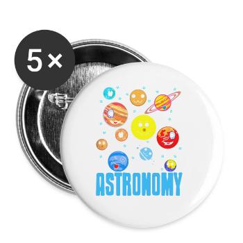 Mignon Awesome Planet Astronomy Designs T-Shirt - Lot de 5 grands badges (56 mm) - blanc - Devant