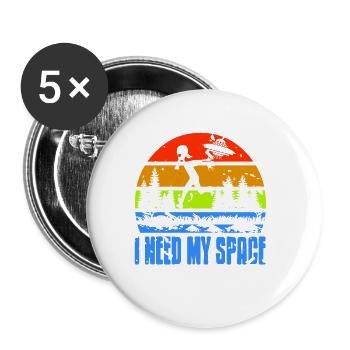 Retro Vintage I Need My Space Astronomy Design - Buttons large 2.2''/56 mm (5-pack) - white - Front