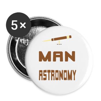 Just A Man Who Loves Astronomy Awesome Retro - Buttons large 2.2''/56 mm (5-pack) - white - Front