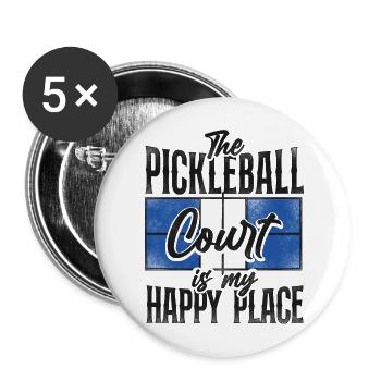 Pickleball The Pickleball Court Is - Buttons groß 56 mm (5er Pack) - Weiß - Vorne