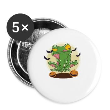 Halloween Zombie Animals Halloween Frog - Buttons large 2.2''/56 mm (5-pack) - white - Front