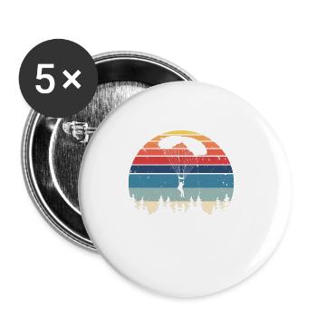 Papa parachutiste comme un papa ordinaire mais beaucoup plus cool - Lot de 5 grands badges (56 mm) - blanc - Devant
