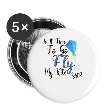 Kite Flying Kite Fan For Fite Flying Lovers - Buttons large 2.2''/56 mm (5-pack) - white - Front