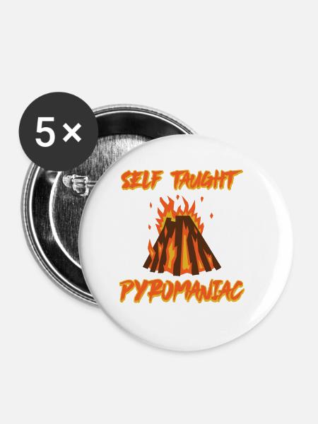 Self Taught Pyromaniac 9 - Buttons groß 56 mm (5er Pack) - Weiß