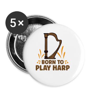 Harp Musical Instrument Harp Teacher - Buttons large 2.2''/56 mm (5-pack) - white - Front