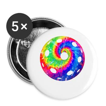 Pickleball Tie Dye Retro 80s 90s - Buttons groß 56 mm (5er Pack) - Weiß - Vorne