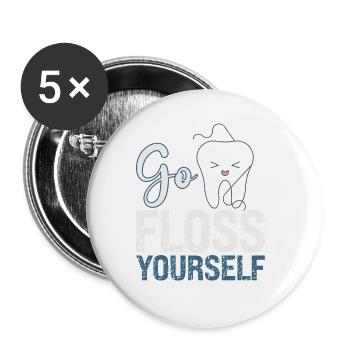 Dentist Dental Gift Medical Student Dentist - Buttons large 2.2''/56 mm (5-pack) - white - Front