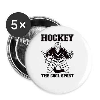 Eishockey-spieler Lustiger Eishockey-team-tormann - Buttons groß 56 mm (5er Pack) - Weiß - Vorne