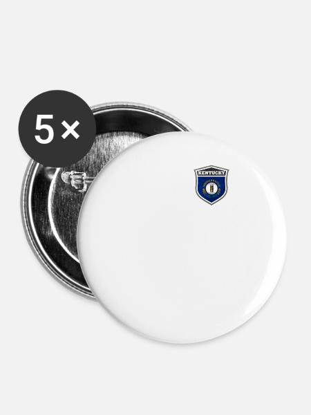 Kentucky - Buttons groß 56 mm (5er Pack) - Weiß