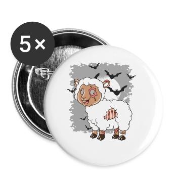 Halloween Zombie Sheep Halloween - Buttons large 2.2''/56 mm (5-pack) - white - Front